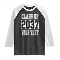 Personalized Class of 2037 Raglan Shirt Custom Name Grow With Me To Graduation - Wonder Print Shop