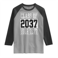 Personalized Class of 2037 Raglan Shirt Custom Name Grow With Me To Graduation - Wonder Print Shop