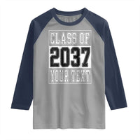 Personalized Class of 2037 Raglan Shirt Custom Name Grow With Me To Graduation - Wonder Print Shop
