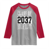 Personalized Class of 2037 Raglan Shirt Custom Name Grow With Me To Graduation - Wonder Print Shop