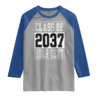 Personalized Class of 2037 Raglan Shirt Custom Name Grow With Me To Graduation - Wonder Print Shop