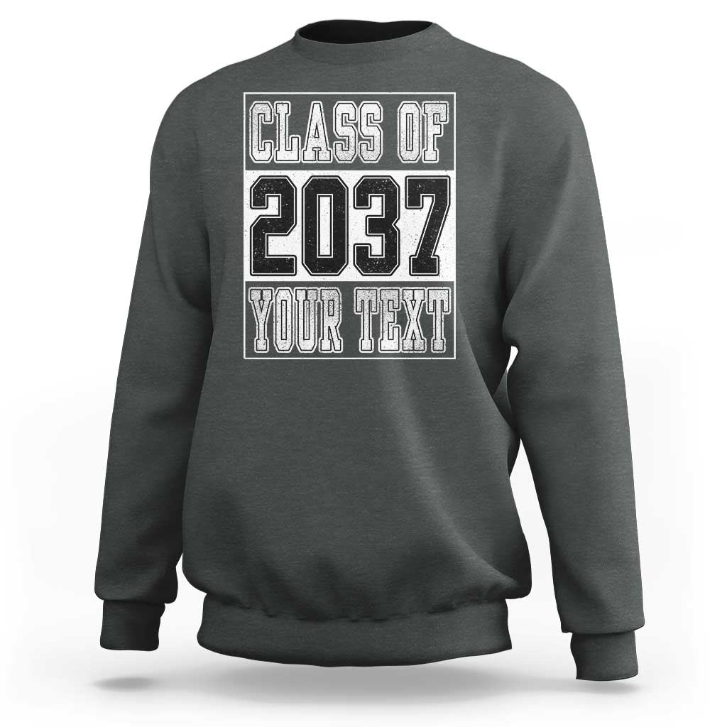 Personalized Class of 2037 Sweatshirt Custom Name Grow With Me To Graduation - Wonder Print Shop