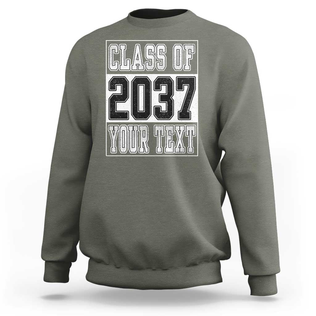 Personalized Class of 2037 Sweatshirt Custom Name Grow With Me To Graduation - Wonder Print Shop