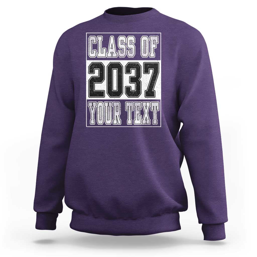 Personalized Class of 2037 Sweatshirt Custom Name Grow With Me To Graduation - Wonder Print Shop
