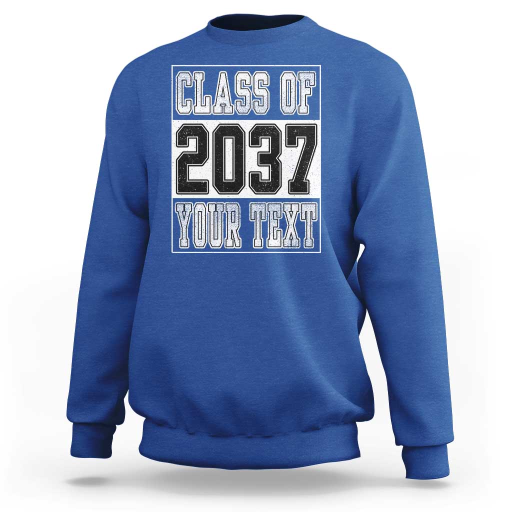 Personalized Class of 2037 Sweatshirt Custom Name Grow With Me To Graduation - Wonder Print Shop