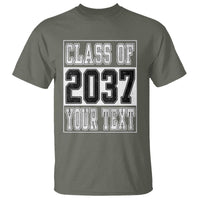 Personalized Class of 2037 T Shirt Custom Name Grow With Me To Graduation - Wonder Print Shop