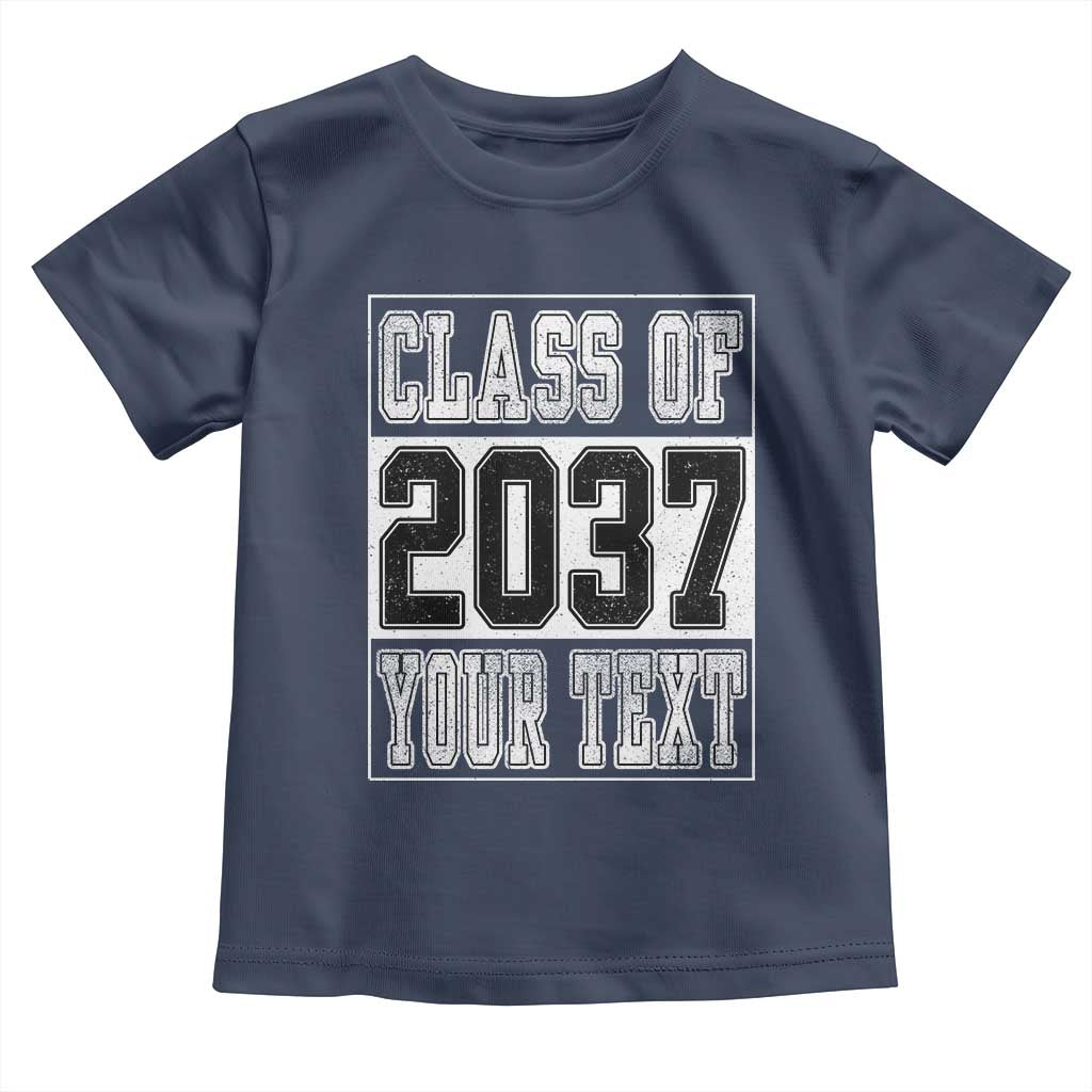 Personalized Class of 2037 Toddler T Shirt Custom Name Grow With Me To Graduation - Wonder Print Shop