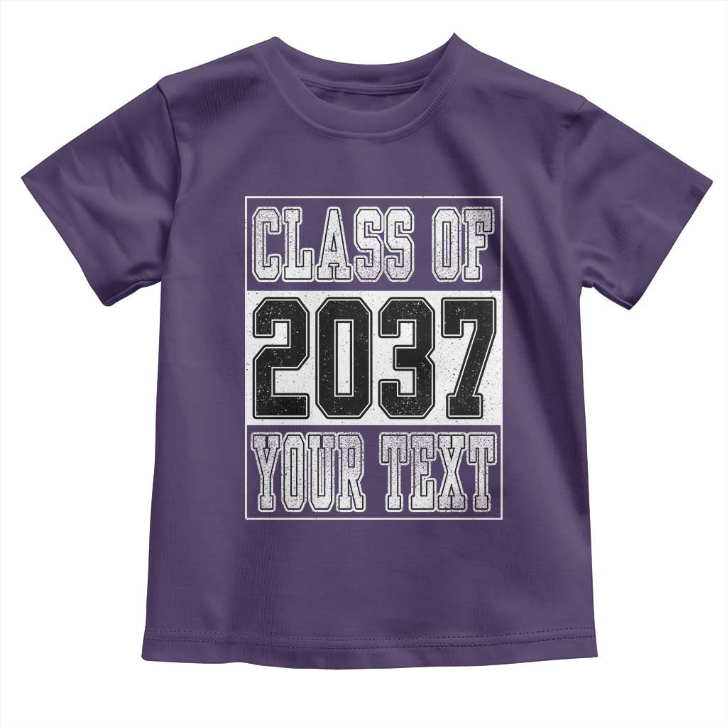 Personalized Class of 2037 Toddler T Shirt Custom Name Grow With Me To Graduation - Wonder Print Shop