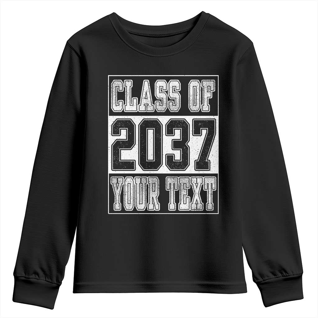 Personalized Class of 2037 Youth Sweatshirt Custom Name Grow With Me To Graduation - Wonder Print Shop