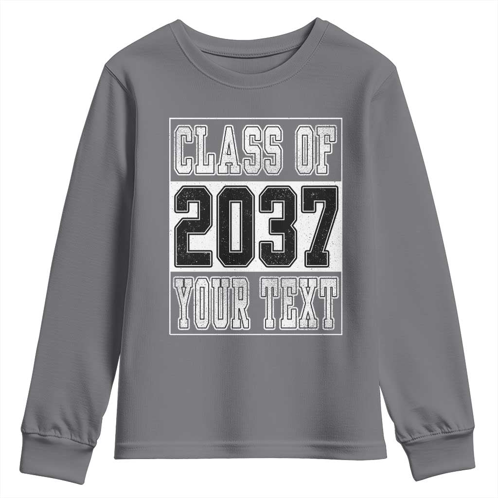 Personalized Class of 2037 Youth Sweatshirt Custom Name Grow With Me To Graduation - Wonder Print Shop