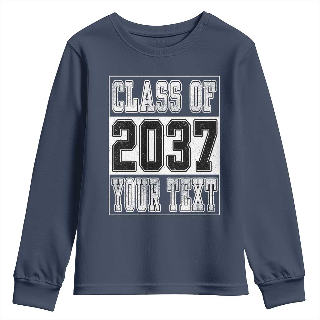 Personalized Class of 2037 Youth Sweatshirt Custom Name Grow With Me To Graduation - Wonder Print Shop