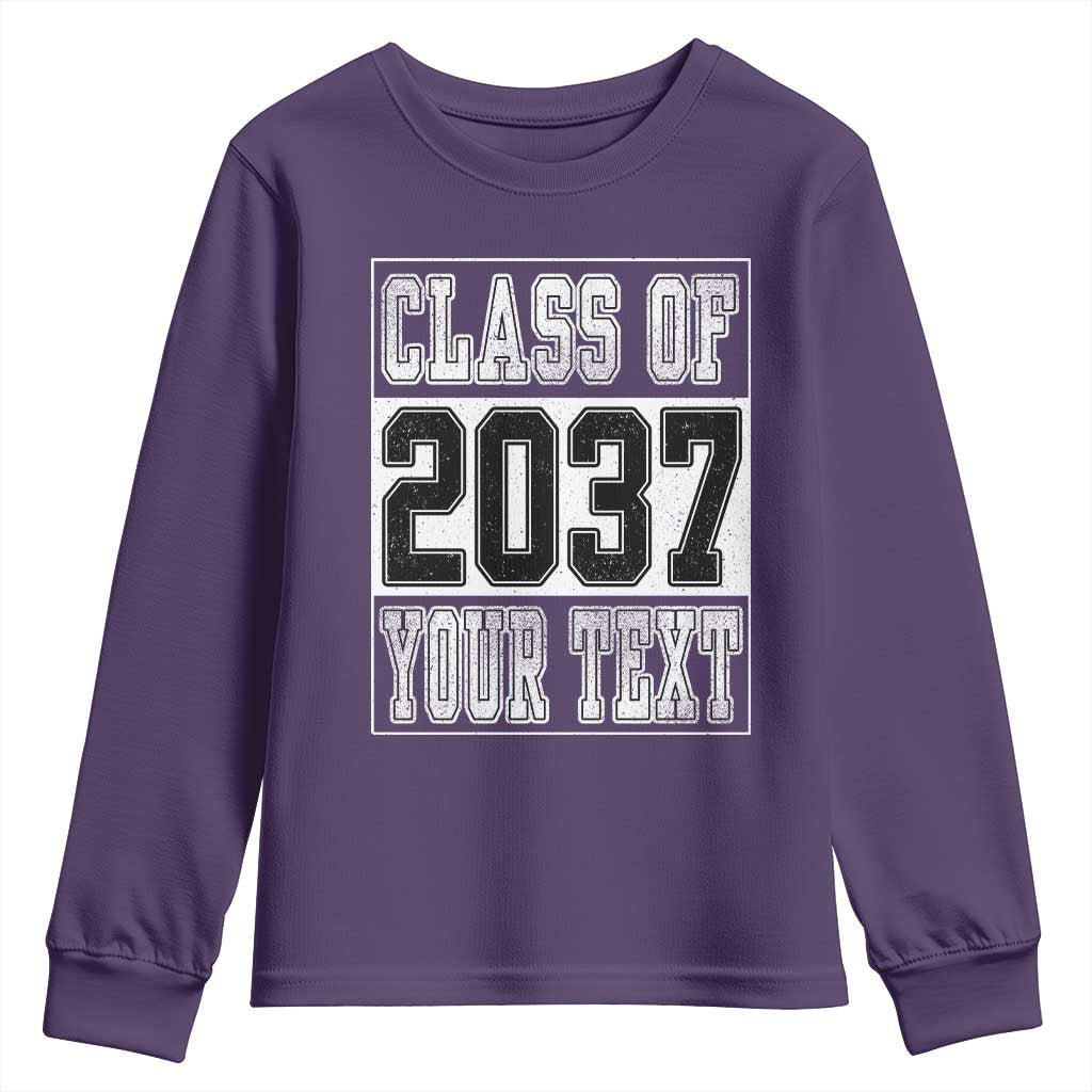 Personalized Class of 2037 Youth Sweatshirt Custom Name Grow With Me To Graduation - Wonder Print Shop