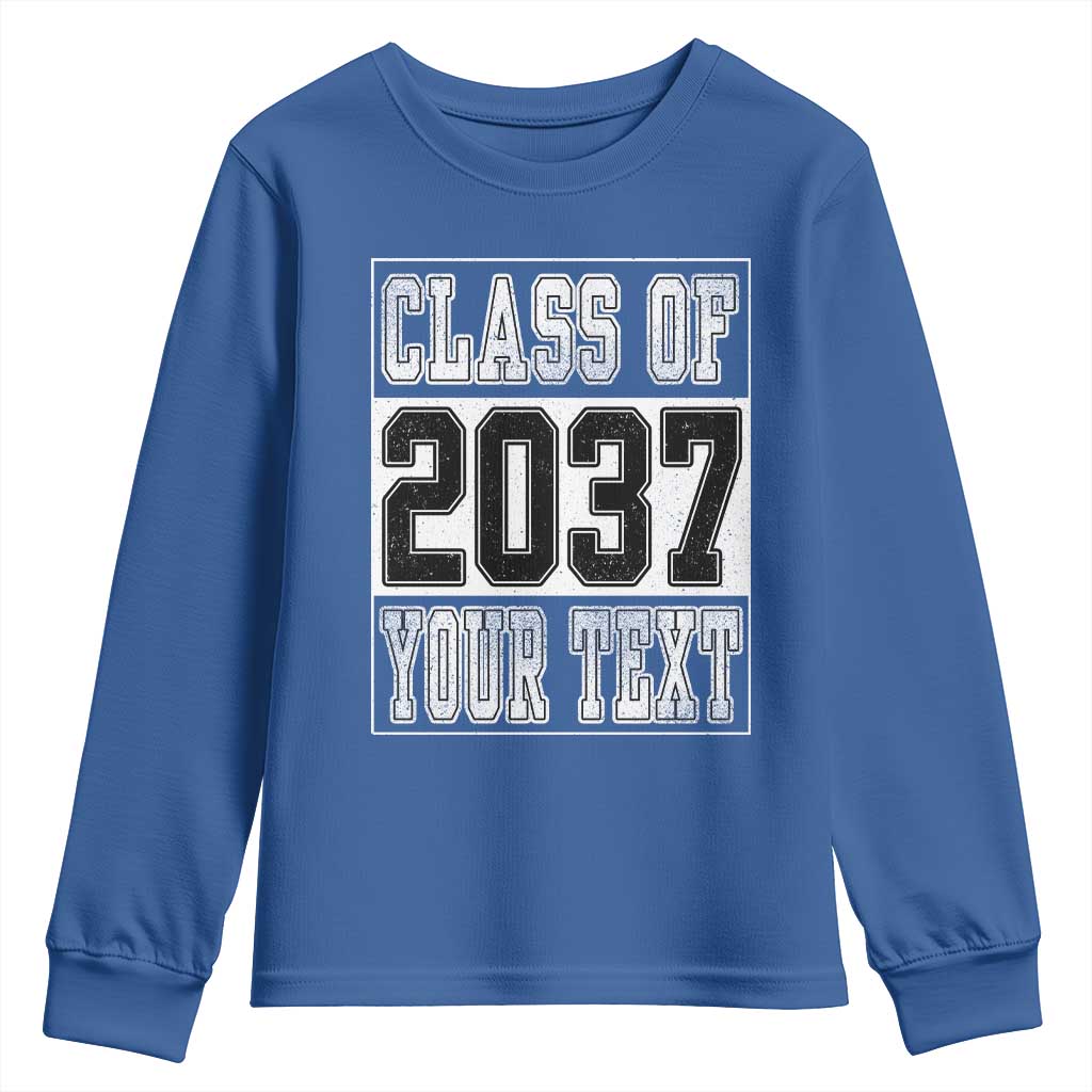Personalized Class of 2037 Youth Sweatshirt Custom Name Grow With Me To Graduation - Wonder Print Shop