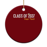 Personalized Class of 2037 Ceramic Ornament Custom Name Grow With Me Graduation - Wonder Print Shop