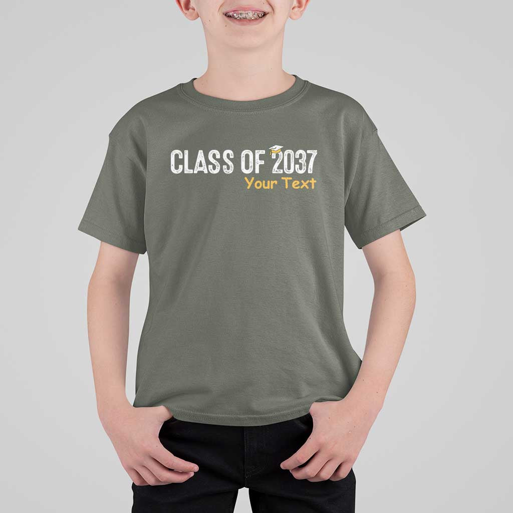 Personalized Class of 2037 T Shirt For Kid Custom Name Grow With Me Graduation - Wonder Print Shop