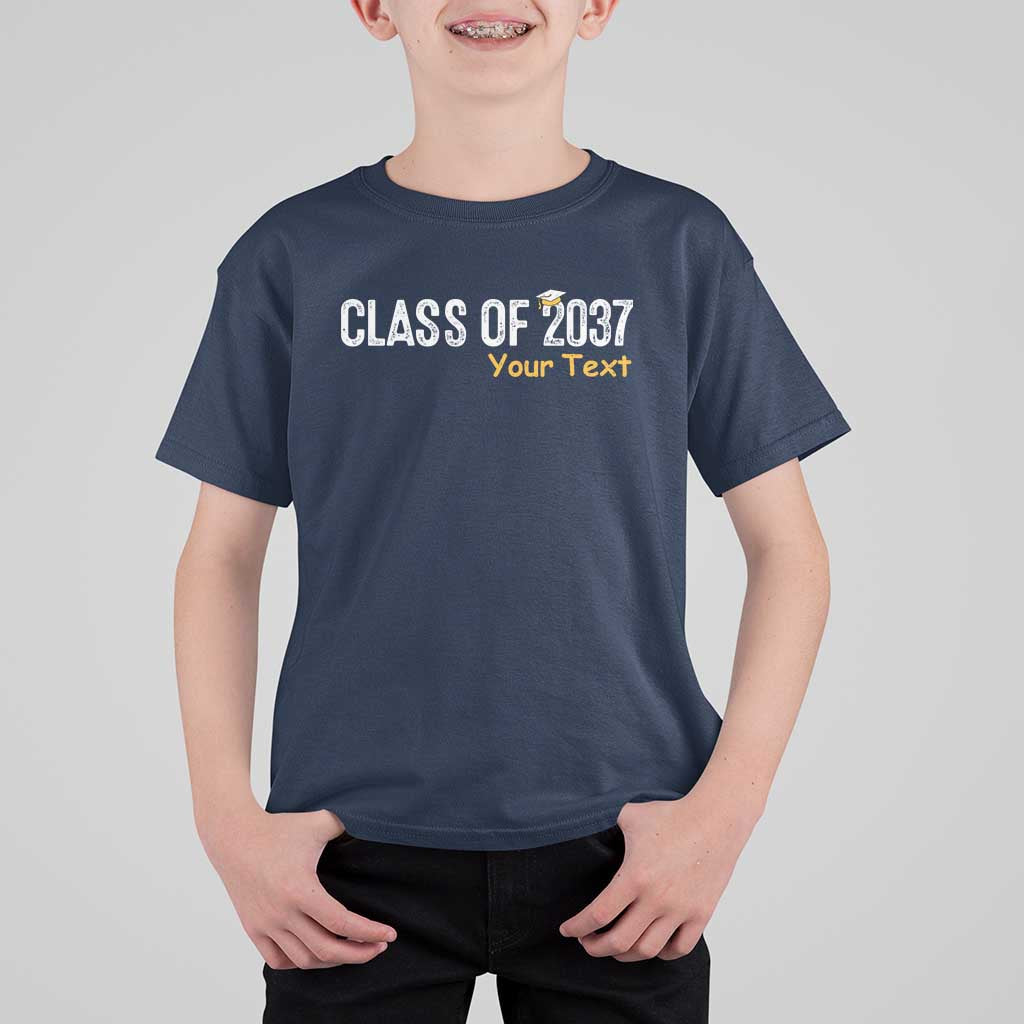 Personalized Class of 2037 T Shirt For Kid Custom Name Grow With Me Graduation - Wonder Print Shop