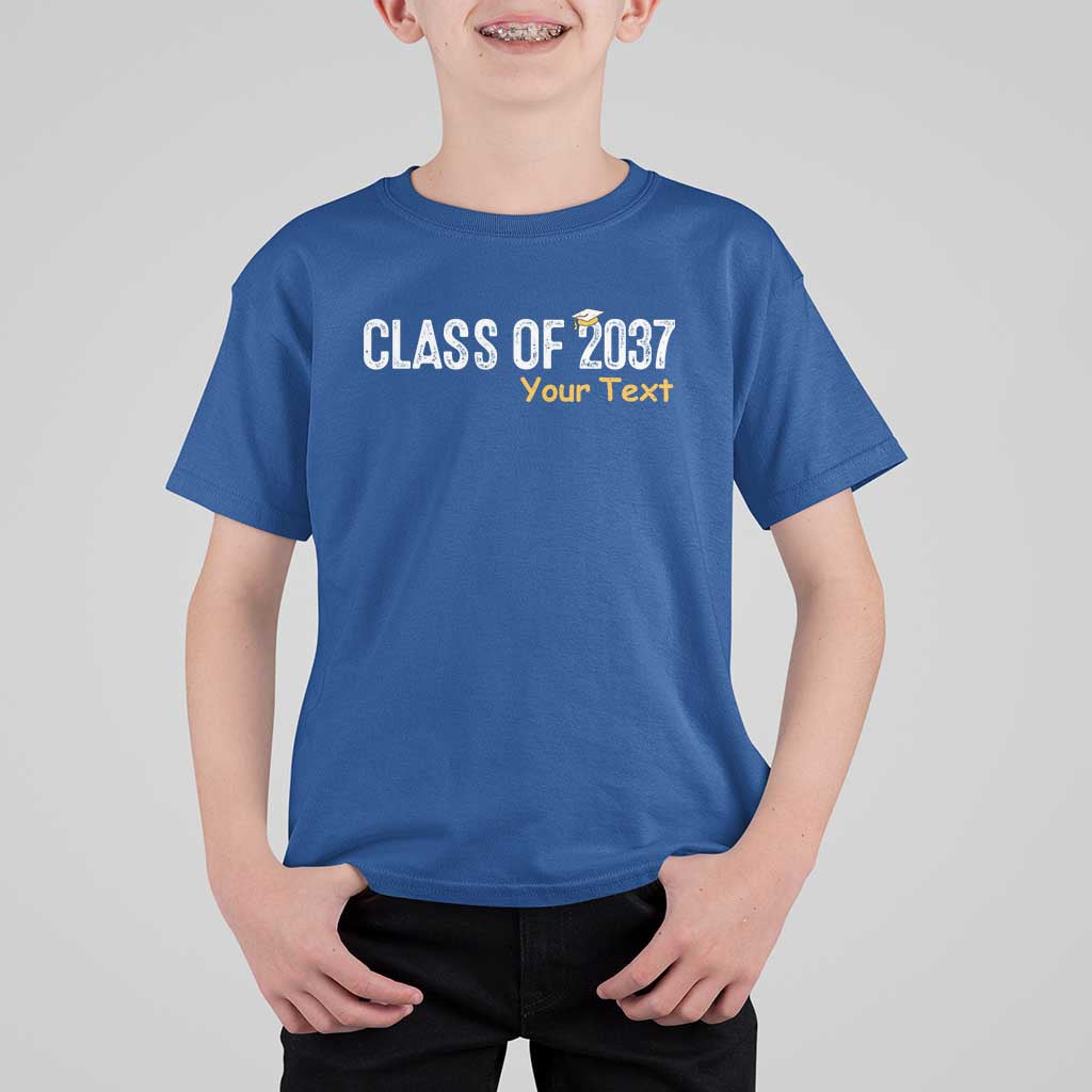 Personalized Class of 2037 T Shirt For Kid Custom Name Grow With Me Graduation - Wonder Print Shop