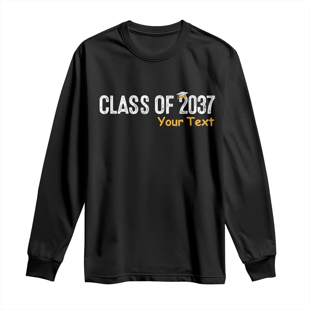 Personalized Class of 2037 Long Sleeve Shirt Custom Name Grow With Me Graduation - Wonder Print Shop