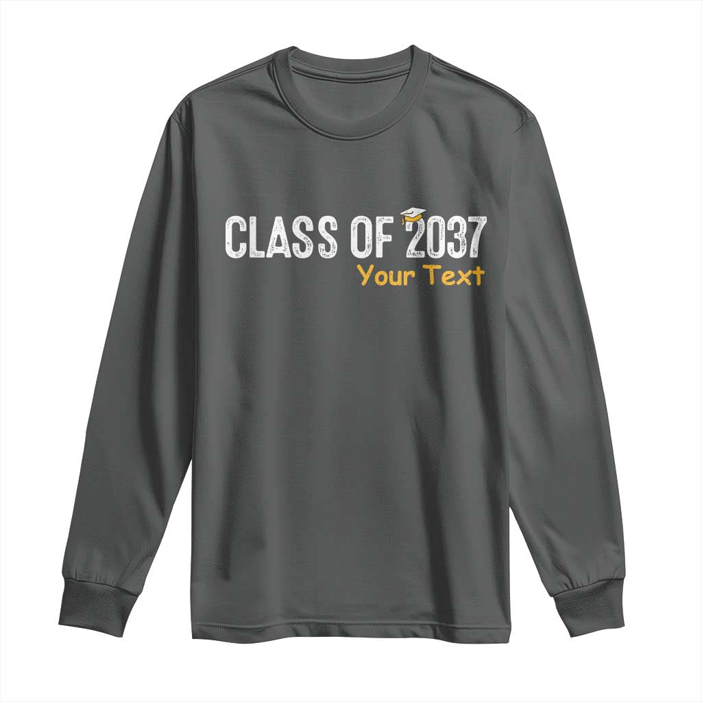 Personalized Class of 2037 Long Sleeve Shirt Custom Name Grow With Me Graduation - Wonder Print Shop