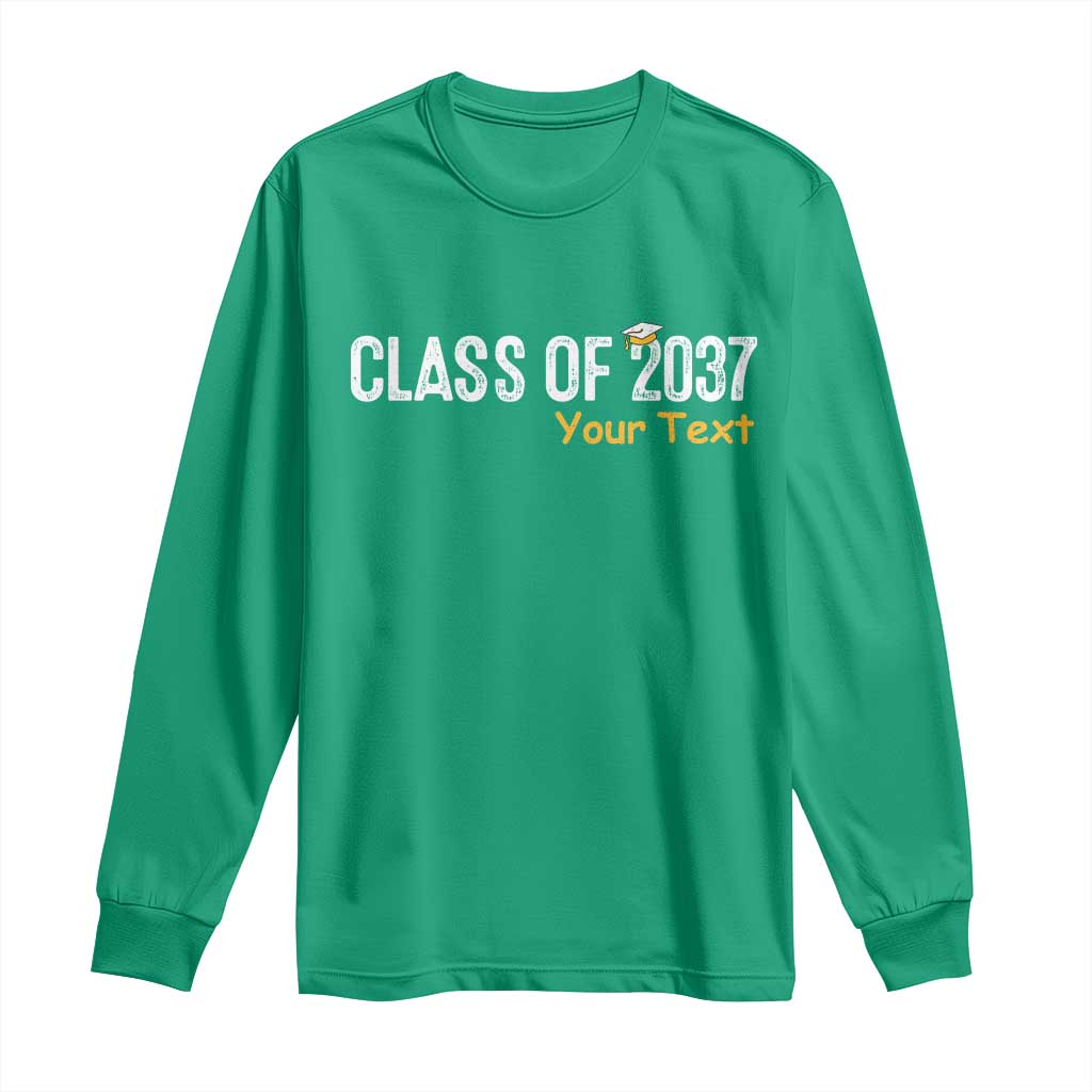 Personalized Class of 2037 Long Sleeve Shirt Custom Name Grow With Me Graduation - Wonder Print Shop