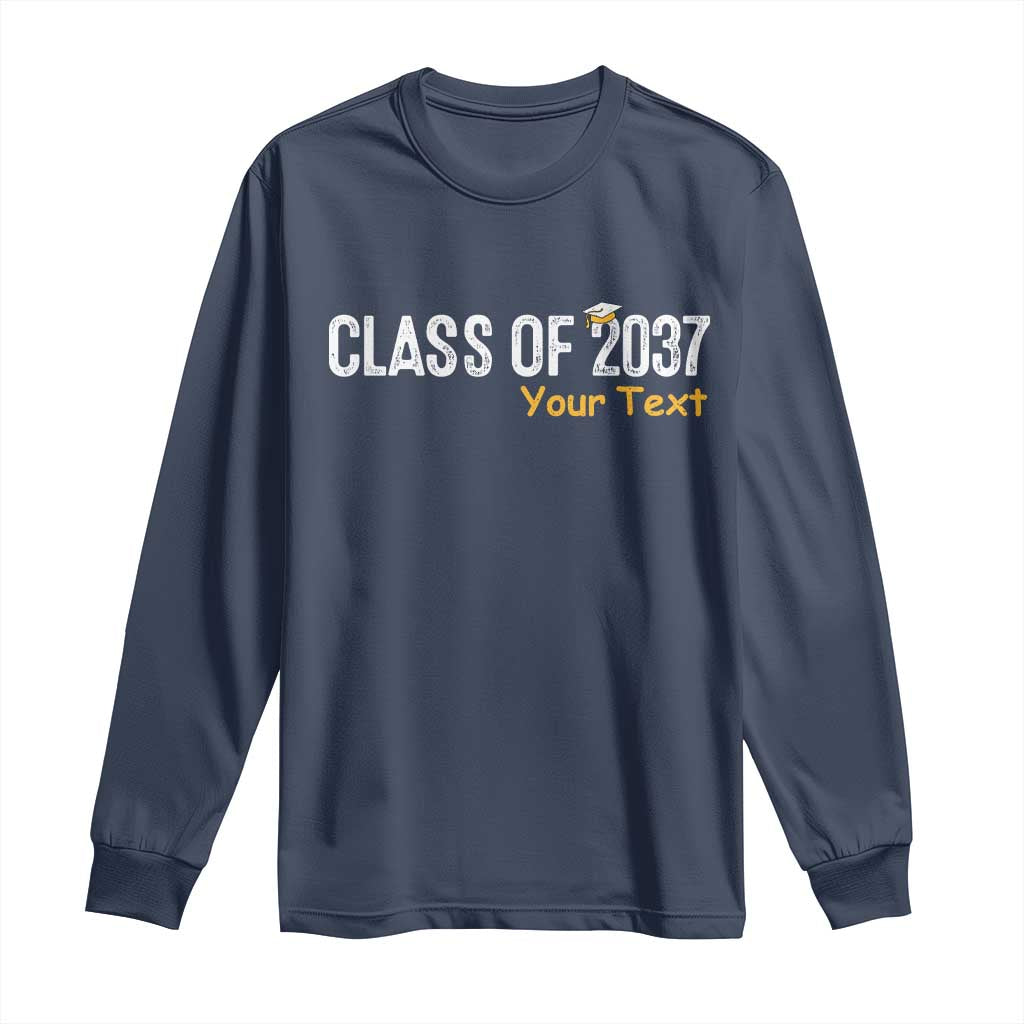 Personalized Class of 2037 Long Sleeve Shirt Custom Name Grow With Me Graduation - Wonder Print Shop