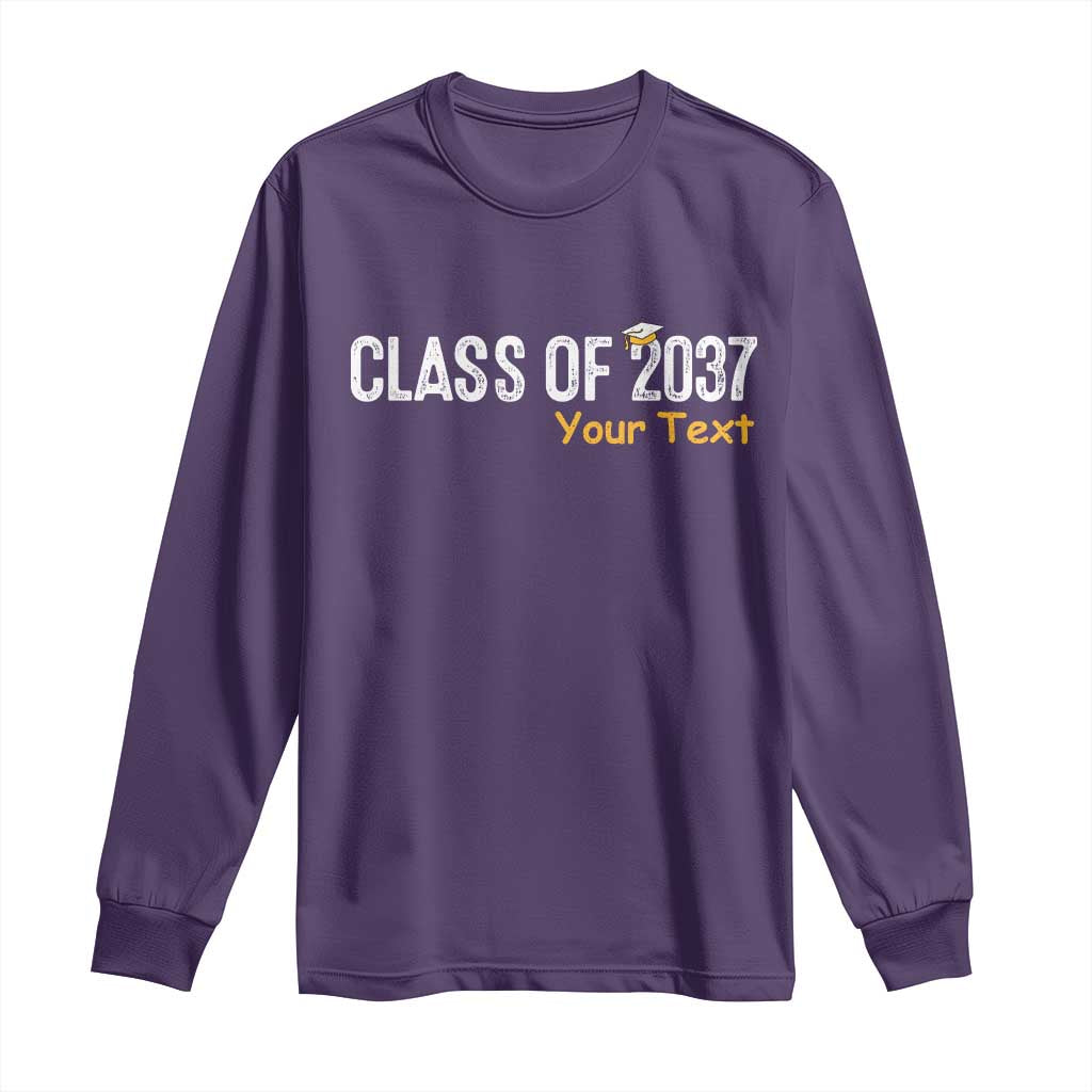 Personalized Class of 2037 Long Sleeve Shirt Custom Name Grow With Me Graduation - Wonder Print Shop