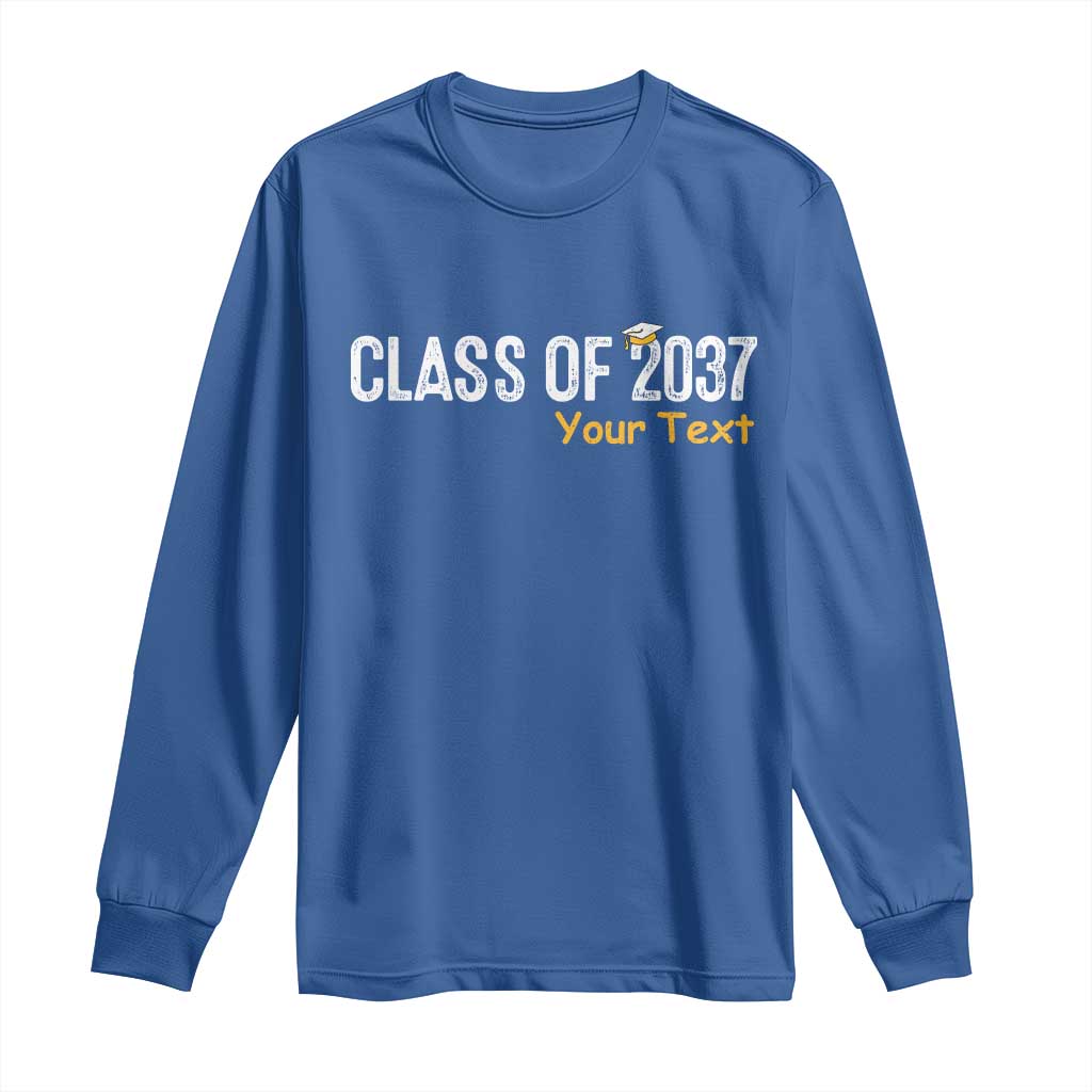 Personalized Class of 2037 Long Sleeve Shirt Custom Name Grow With Me Graduation - Wonder Print Shop