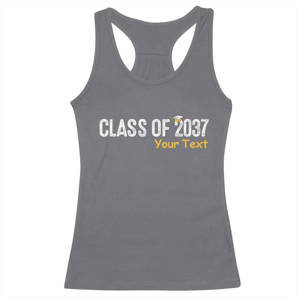 Personalized Class of 2037 Racerback Tank Top Custom Name Grow With Me Graduation - Wonder Print Shop