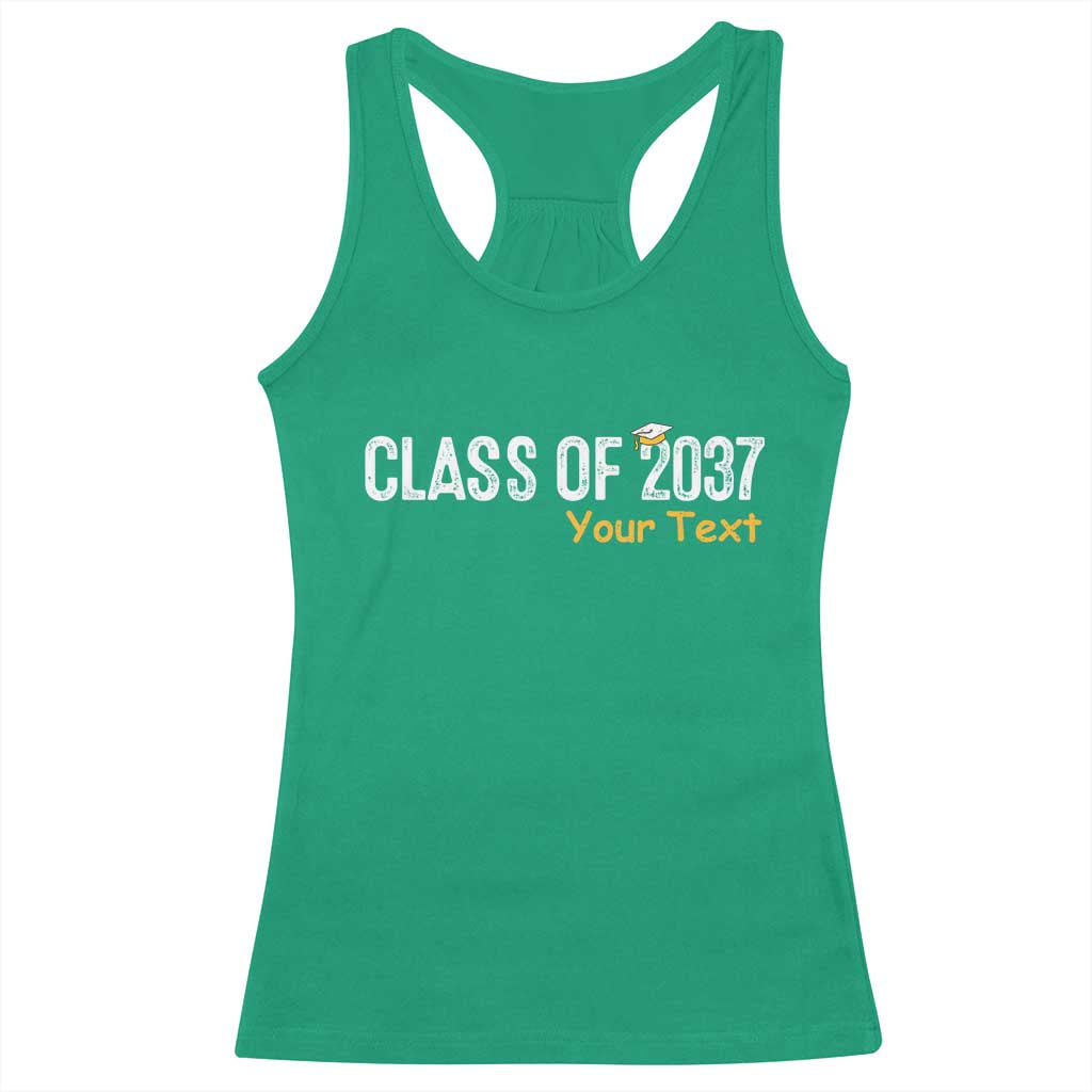 Personalized Class of 2037 Racerback Tank Top Custom Name Grow With Me Graduation - Wonder Print Shop