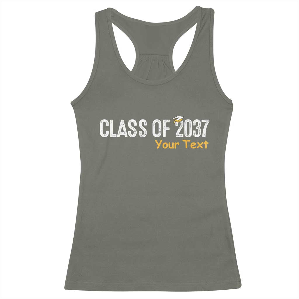 Personalized Class of 2037 Racerback Tank Top Custom Name Grow With Me Graduation - Wonder Print Shop
