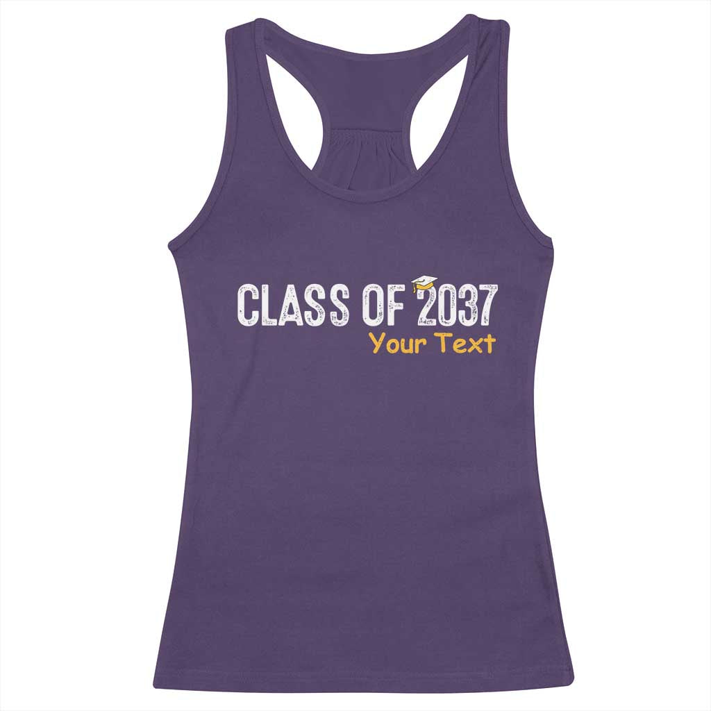 Personalized Class of 2037 Racerback Tank Top Custom Name Grow With Me Graduation - Wonder Print Shop