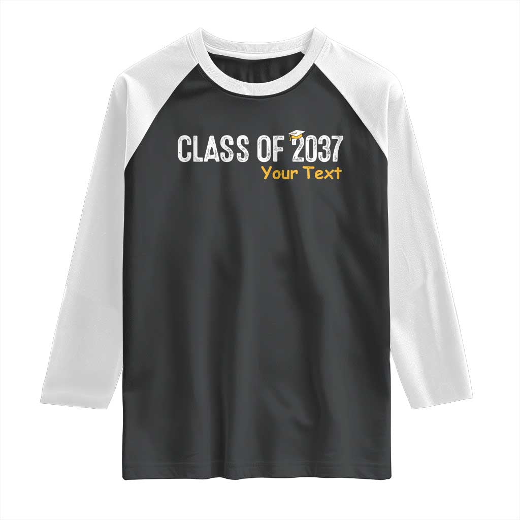 Personalized Class of 2037 Raglan Shirt Custom Name Grow With Me Graduation - Wonder Print Shop