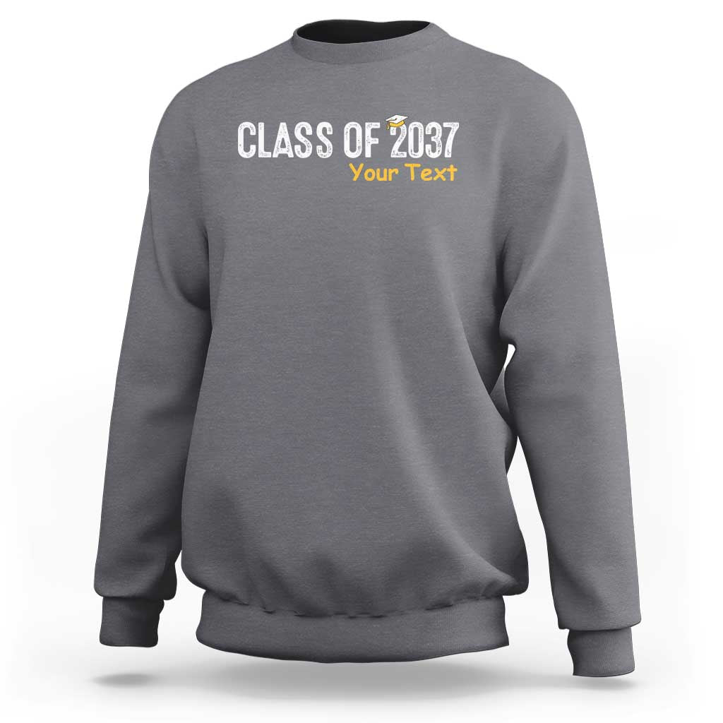 Personalized Class of 2037 Sweatshirt Custom Name Grow With Me Graduation - Wonder Print Shop