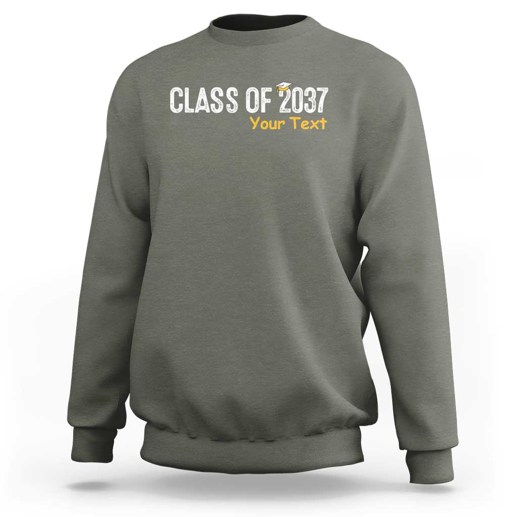 Personalized Class of 2037 Sweatshirt Custom Name Grow With Me Graduation - Wonder Print Shop
