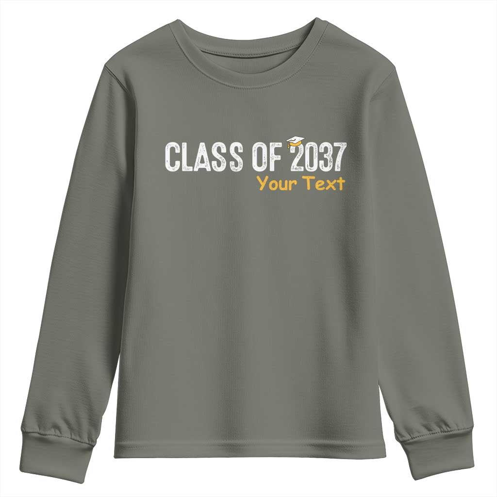 Personalized Class of 2037 Youth Sweatshirt Custom Name Grow With Me Graduation - Wonder Print Shop