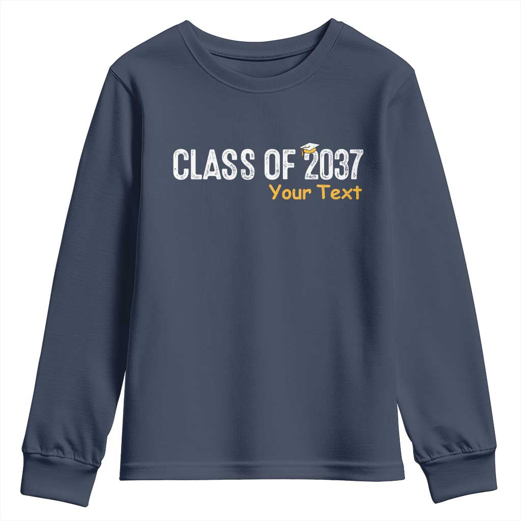 Personalized Class of 2037 Youth Sweatshirt Custom Name Grow With Me Graduation - Wonder Print Shop