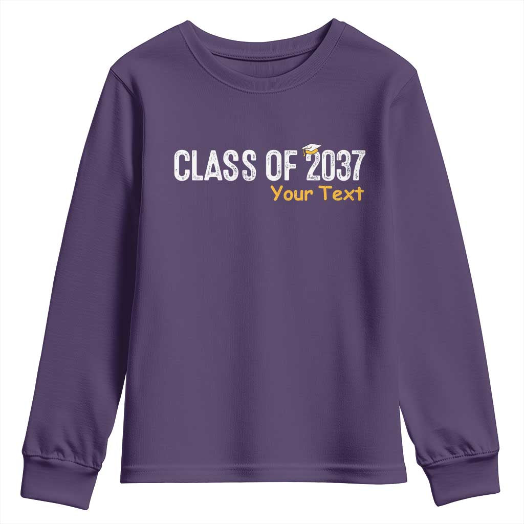 Personalized Class of 2037 Youth Sweatshirt Custom Name Grow With Me Graduation - Wonder Print Shop