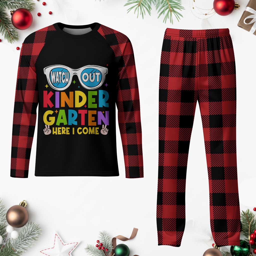 Back to School Kinder Plaid Pajama Set Funny Kindergarten Teacher Team - Wonder Print Shop