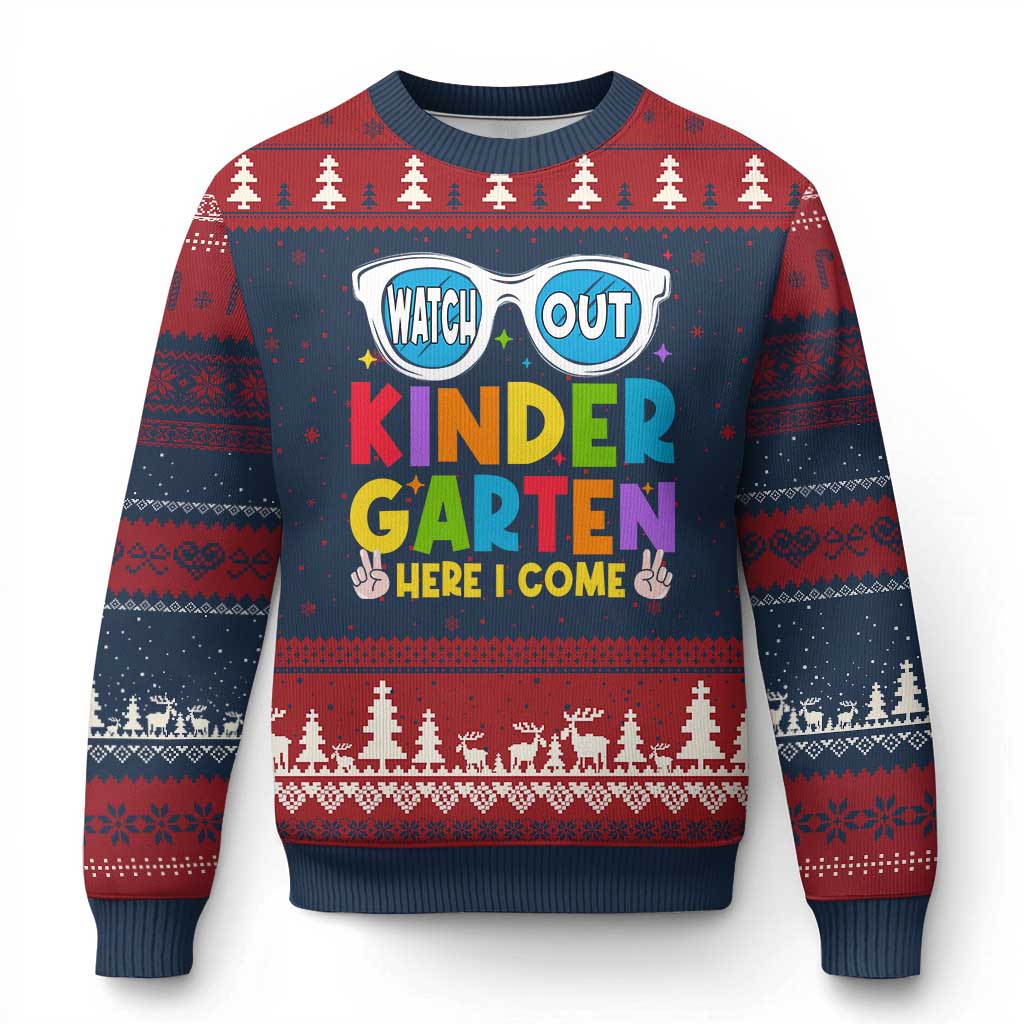 Back to School Kinder Ugly Christmas Sweater Funny Kindergarten Teacher Team - Wonder Print Shop