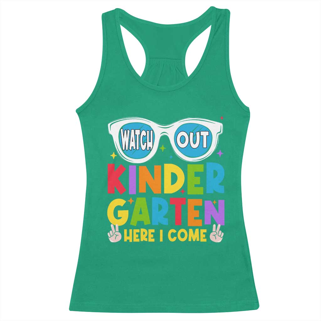 Back to School Kinder Racerback Tank Top Funny Kindergarten Teacher Team - Wonder Print Shop