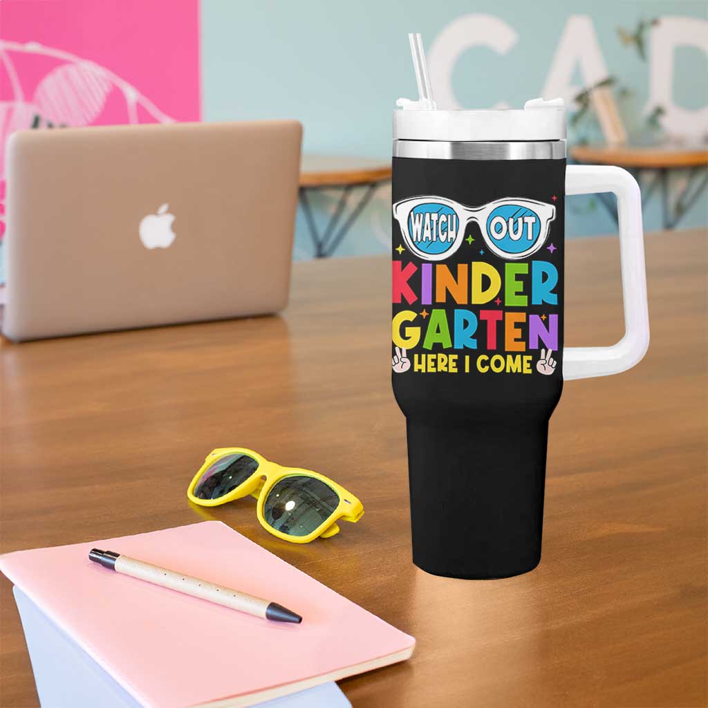 Back to School Kinder Tumbler With Handle Funny Kindergarten Teacher Team - Wonder Print Shop