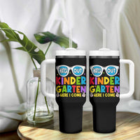Back to School Kinder Tumbler With Handle Funny Kindergarten Teacher Team - Wonder Print Shop