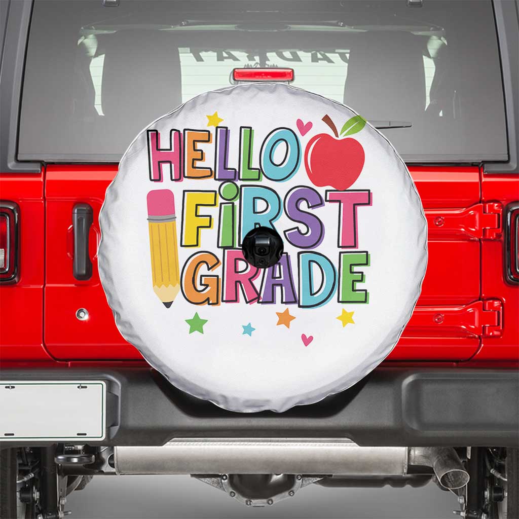 Hello First Grade Teacher Spare Tire Cover Back To School 1st Grade Team - Wonder Print Shop