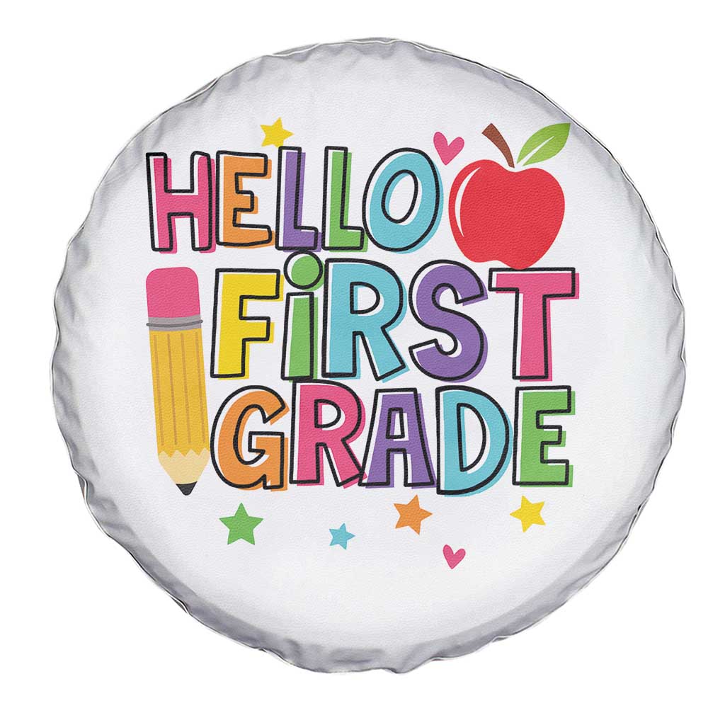 Hello First Grade Teacher Spare Tire Cover Back To School 1st Grade Team - Wonder Print Shop