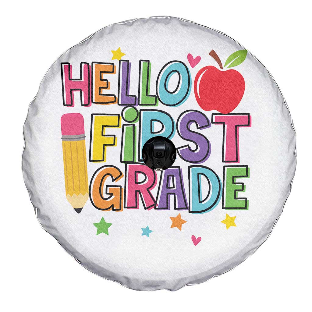 Hello First Grade Teacher Spare Tire Cover Back To School 1st Grade Team - Wonder Print Shop