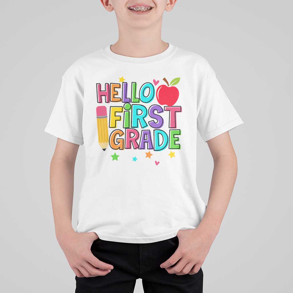 Hello First Grade Teacher T Shirt For Kid Back To School 1st Grade Team - Wonder Print Shop