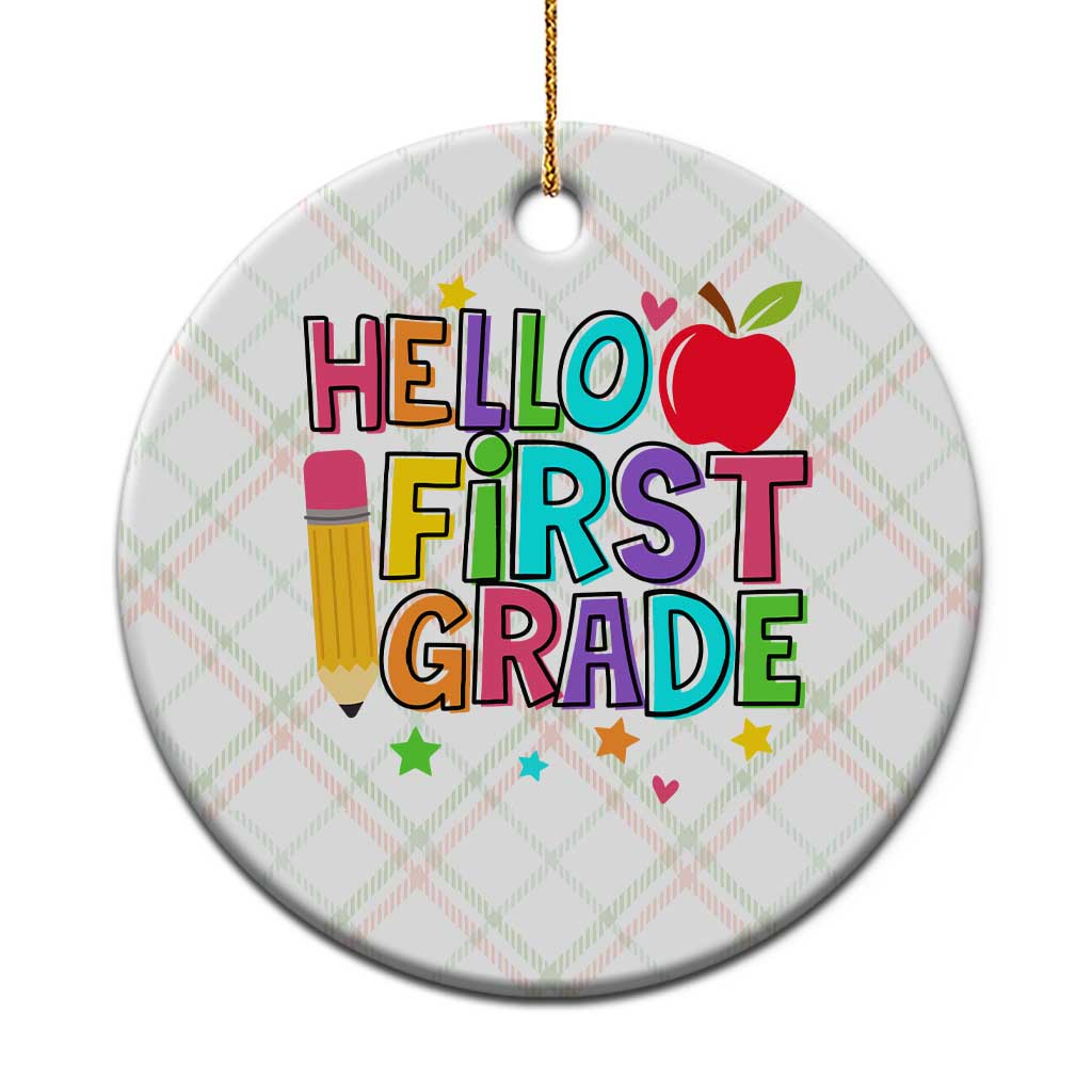 Hello First Grade Teacher Ceramic Ornament Back To School 1st Grade Team - Wonder Print Shop
