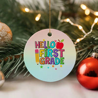Hello First Grade Teacher Ceramic Ornament Back To School 1st Grade Team - Wonder Print Shop