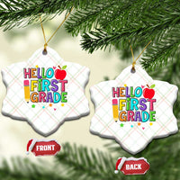 Hello First Grade Teacher Ceramic Ornament Back To School 1st Grade Team - Wonder Print Shop