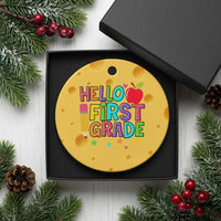 Hello First Grade Teacher Ceramic Ornament Back To School 1st Grade Team - Wonder Print Shop